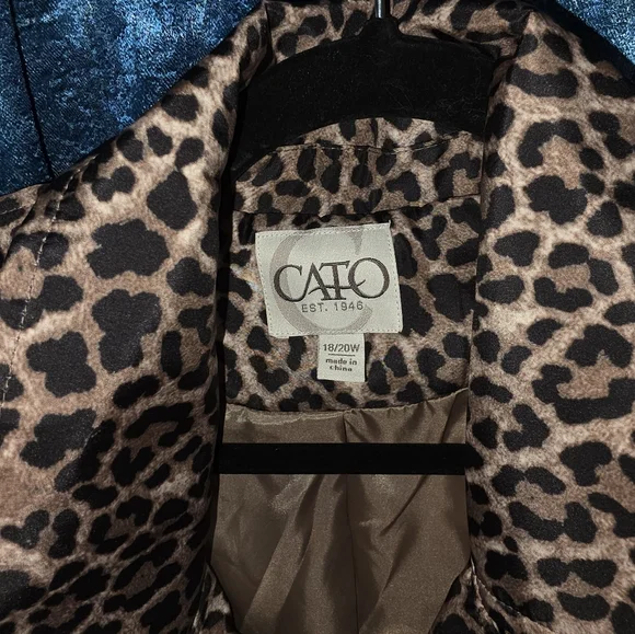Cato Leopard Print Trench Coat - Picture 3 of 10
